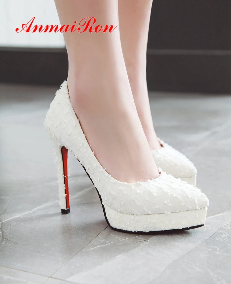 

ANMAIRON Basic Super High Thin Heels High Heels Mesh (Air Mesh) Round Toe Office & Career Pumps Size 34-43 LY1649