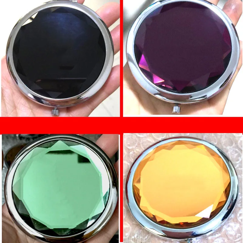 Популярное портативное дамское карманное зеркало для макияжа украшенное