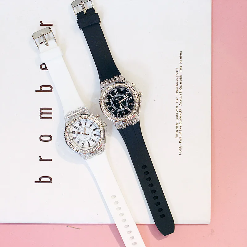 Men Watch Fashion brand women watch lady couple luminous light rhinestone waterproof quartz wristwatch Relogio Masculino | Наручные часы