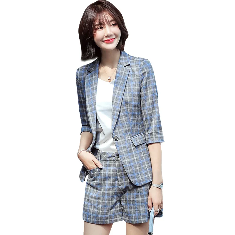 

Women Suit Small Suit Jacket Female New Spring British Style Ladies Short Paragraph Sleeves Suit Suit Professional Suit