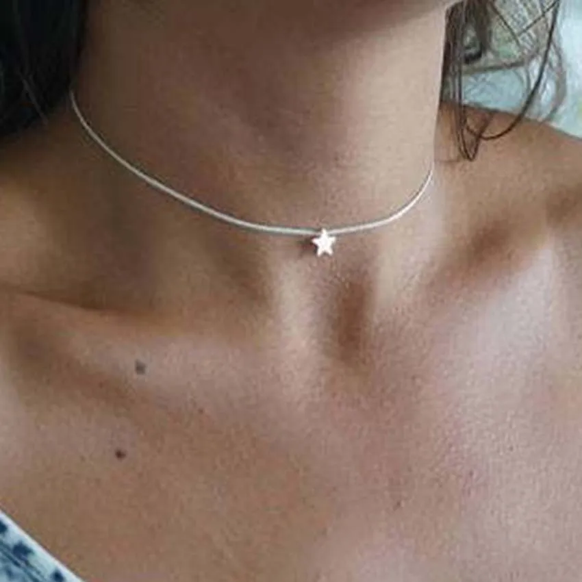 Женский чокер со звездами простая Цепочка ювелирное изделие колье|star choker|choker