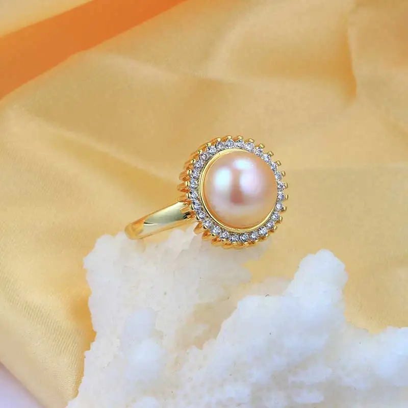 HENGSHENG 2019 Classic Royal Natural Pearl Ring Fashion Flexible Engagement Wedding Jewelry For Women Charms 10-10.5MM | Украшения и