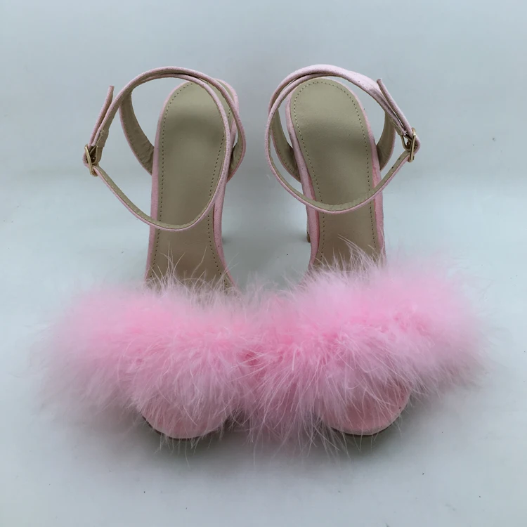 Лидер продаж изысканные красные черные замшевые меховые сандалии красивые туфли