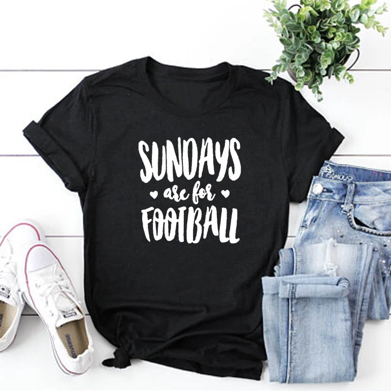 Футболка в стиле бойфренда Sunday Are For Footbal унисекс Милая футболка с графическим