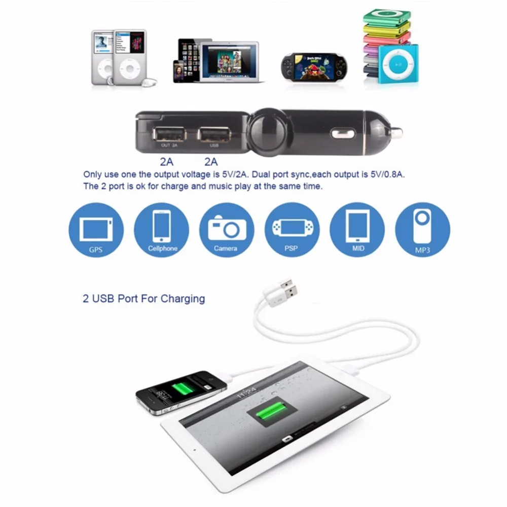 Fm передатчик громкой связи Bluetooth Автомобильный музыкальный комплект