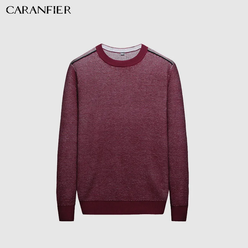 CARANFIER Sweater Men Cotton O-neck Pullover Base Roupas Wild Knit Classic Clothes Turret Chompas Para Hombr | Мужская одежда