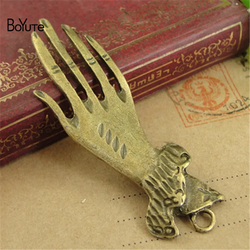 

BoYuTe (40 Pieces/Lot) 21*68MM Antique Bronze Silver Plated Hand Pendant Charms Diy Hand Made Alloy Jewelry Accessories