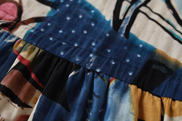 Летнее платье в стиле Mori Girl женские без рукавов Винтаж шарф с принтом Vestidos на