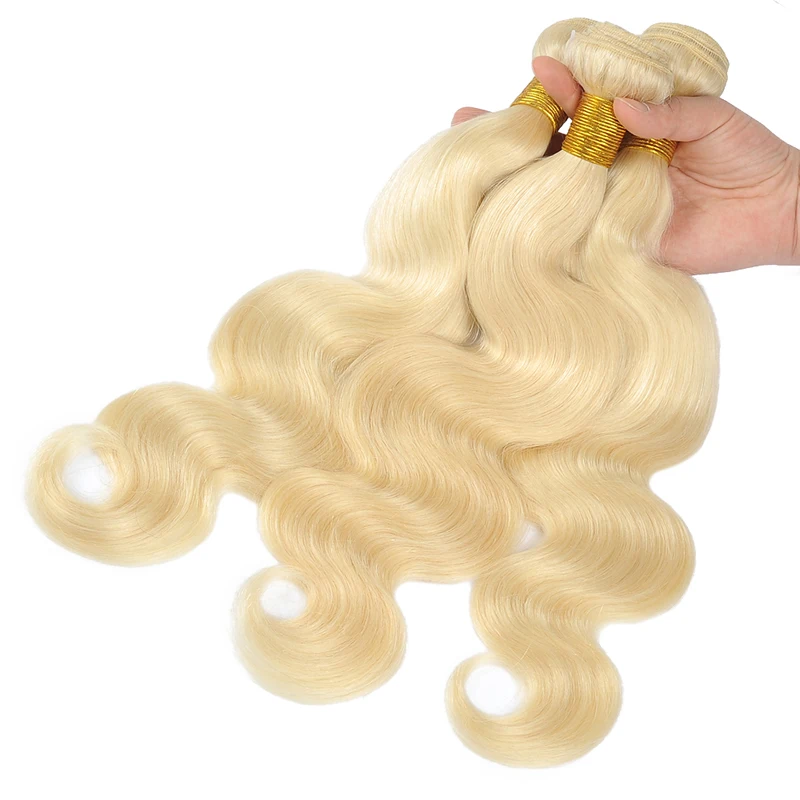 Pinshair мёд блондинка перуанские пучки волос Bodywave Связки 613 человеческие волосы 3 шт./лот Связки не Реми человеческие волосы расширение