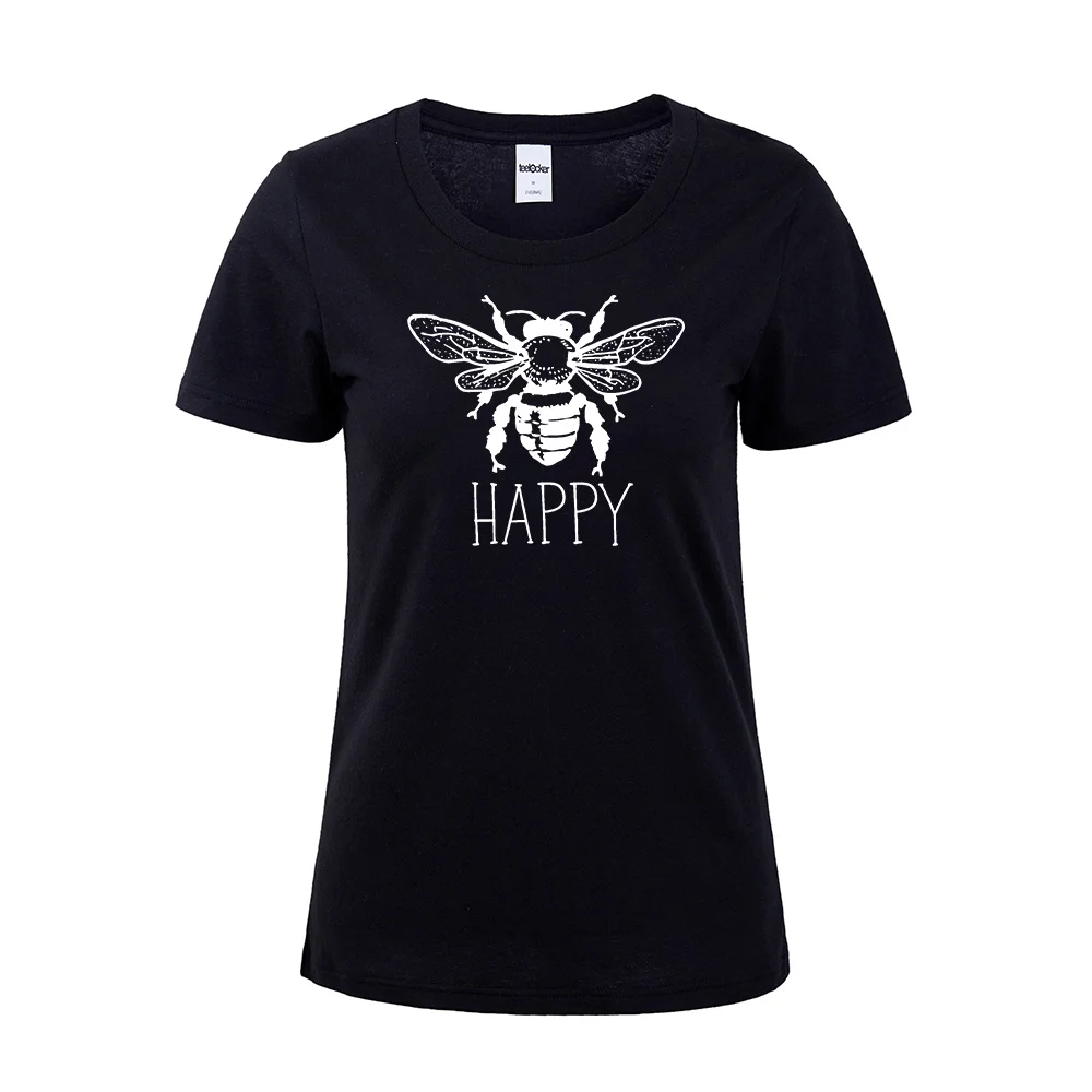 Забавные пчела счастливым рубашка BeeTshirts женские Happy пчелы Вид Повседневная