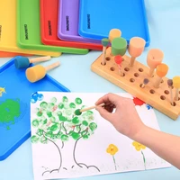 4pcsset paint brush wooden handle seal sponge brush childrens painting tool graffiti kids diy doodle drawing toys
