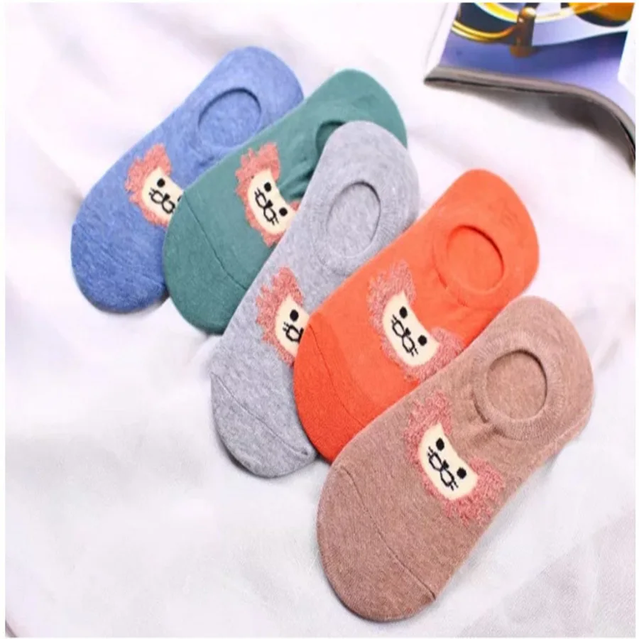 [COSPLACOOL] Японские носки с рисунками животных повседневные невидимые Нескользящие