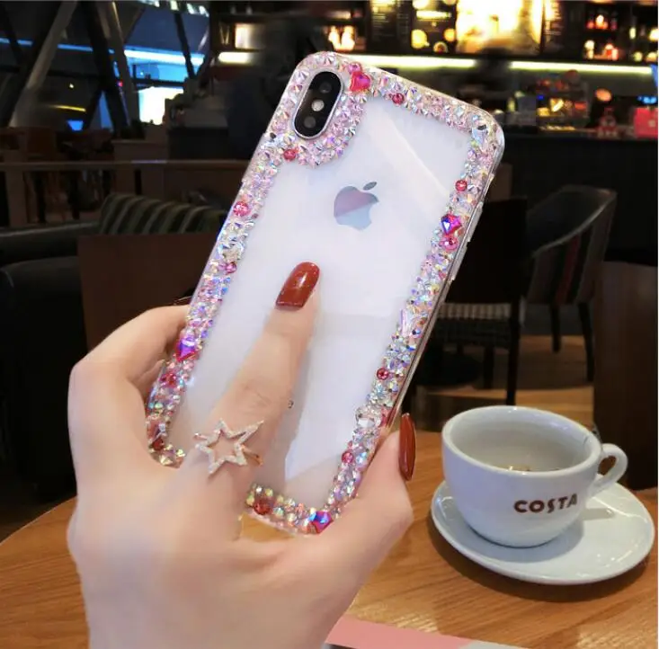 Роскошные средства Капа Bling с драгоценными камнями и украшенные стразами чистый