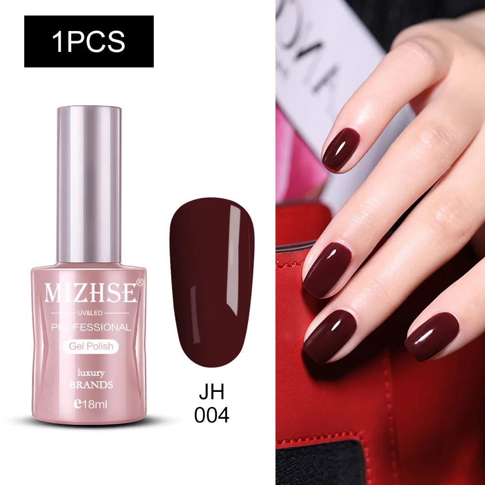 MIZHSE Гель-лак для ногтей UV Vernis Полупостоянный праймер верхнее покрытие 18 мл для маникюра геллак Полупостоянный гибридный дизайн ногтей - Цвет: JH004