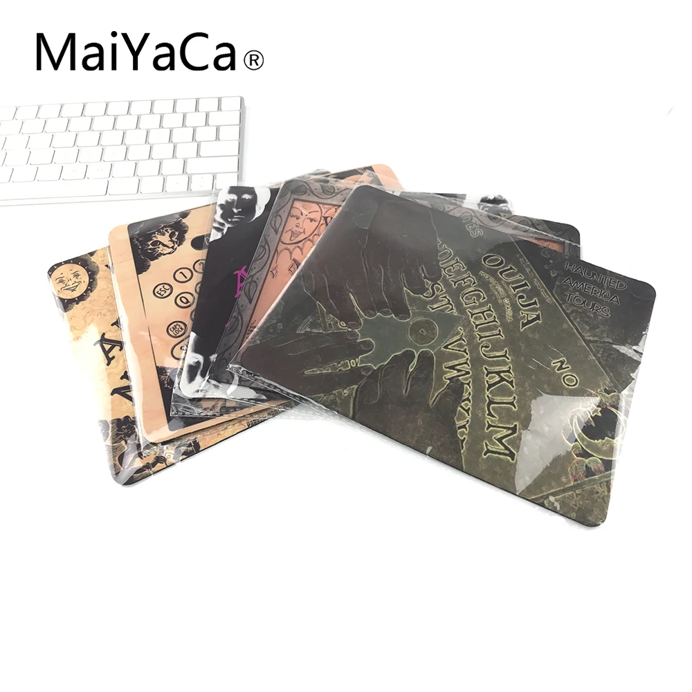 MaiYaCa топ продаж роскошные печати Ouija доска пользовательские кожи Нескользящие прочный резиновый коврик для мыши ПК оптическая мышь