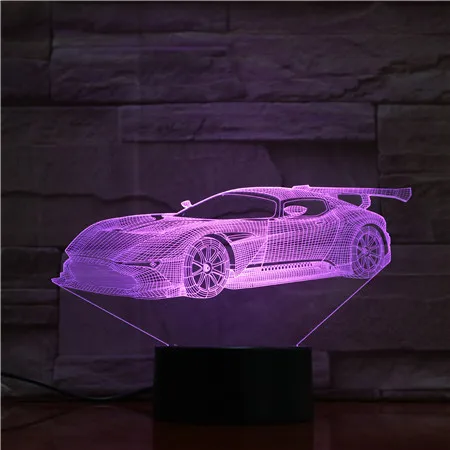 

3D Table Lamp Colorful LED Nightlight Sport Car Model Touch Atmosphere Lamp for Fans Bedroom Decor Child Christmas Gift GX1726