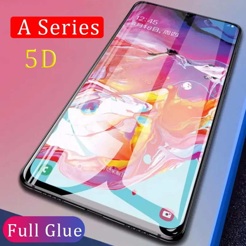 5d полный Клей закаленное стекло для samsung a10 a20 a30 a40 a50 a60 a70 a80 a90 защитный на galaxy a 10 20 30