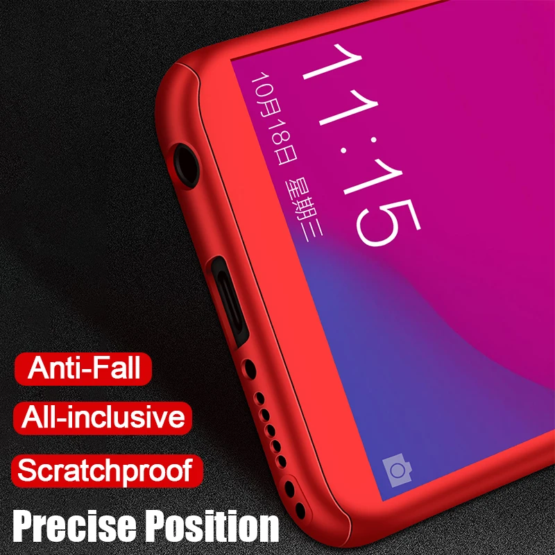 360 Degree Full Cover Case For huawei y7 y6 prime y5 2018 Cases With Glass p8 p9 lite 2017 p40lite p30 p20 Phone | Мобильные