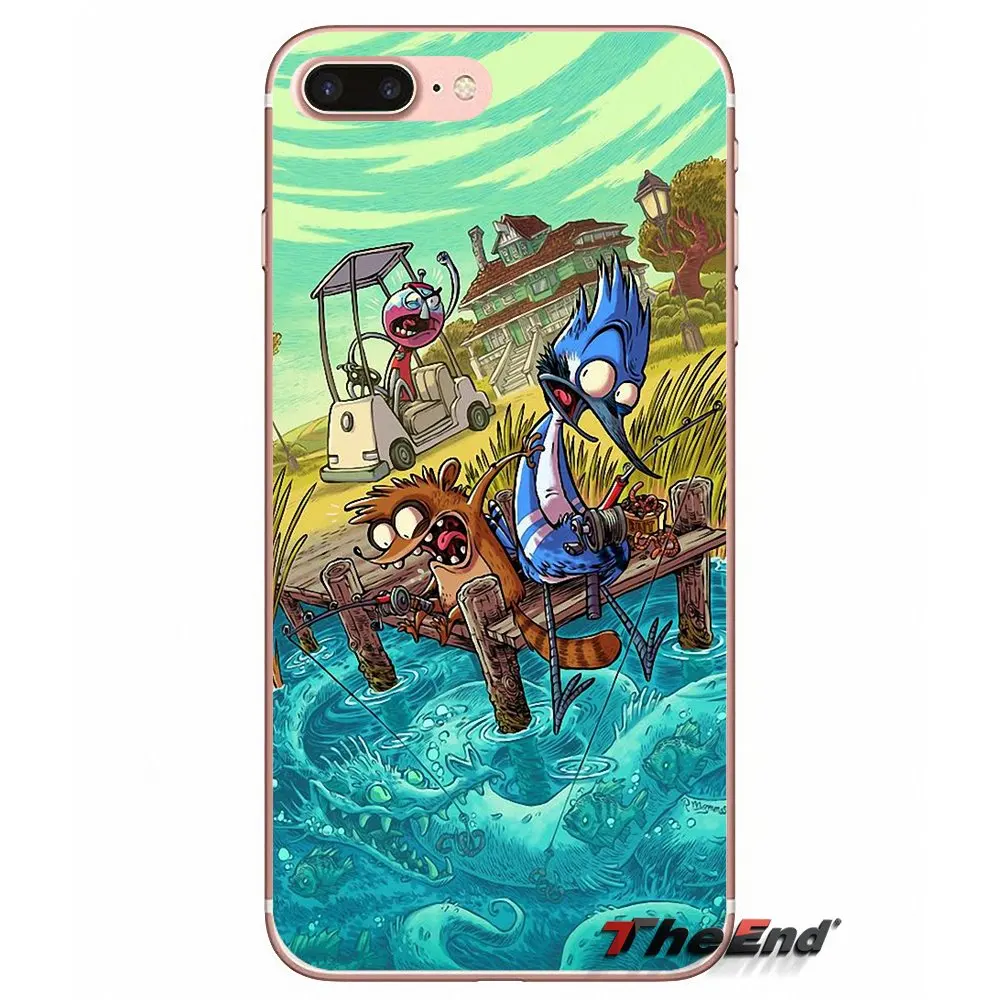 Мягкий чехол Mordecai Rigby Blue Jay енот для iPhone X 4 4S 5 5S 5C SE 6 6S 7 8 Plus Samsung Galaxy J1 J3 J5 J7 A3 A5 2016
