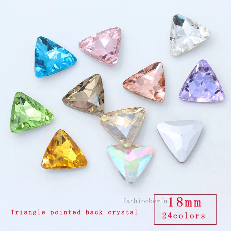 12p 18 мм Trigon с заостренным фольгированным дном на спине нарядное камень в виде