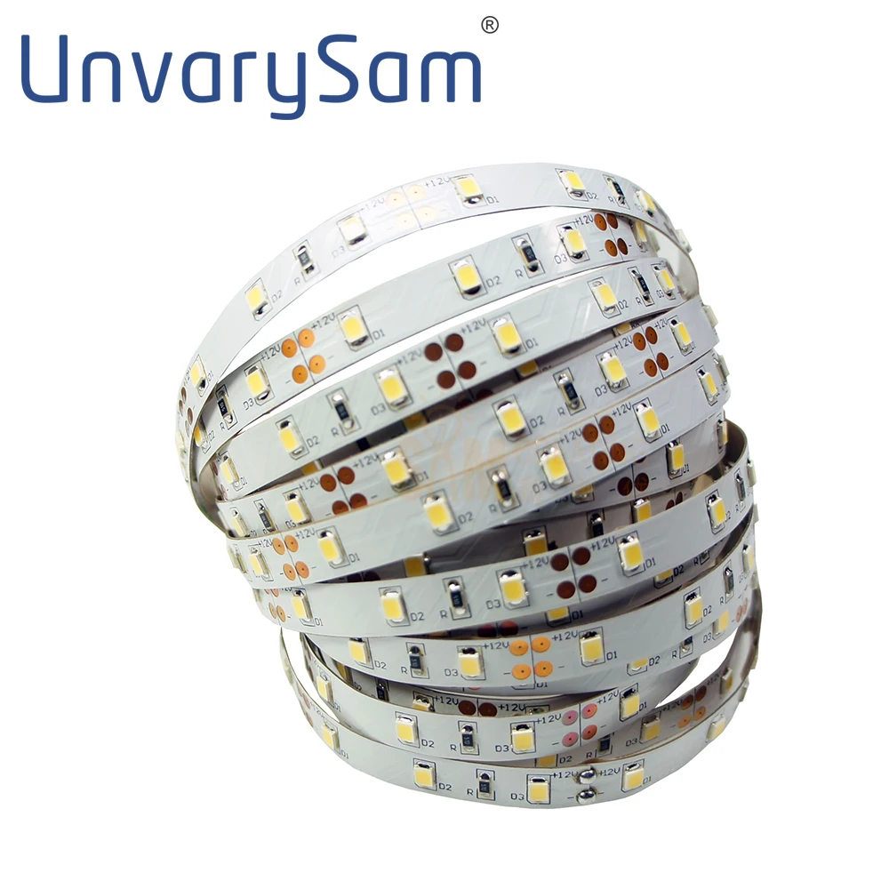 DC12V High CRI90 SMD2835 1116LM/M светодиодный светильник полоса белая Гибкая полоса светильник ing 60 Светодиодный s 12 Вт/м 8 мм широкий белый PCB не водонепроницаемый