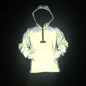 Мужская толстовка с капюшоном, Повседневная Светоотражающая Толстовка с длинным рукавом в стиле хип-хоп