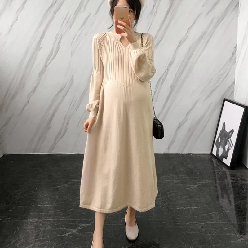 Зимнее платье длинный шерстяной свитер для женщин с длинным рукавом трикотажный