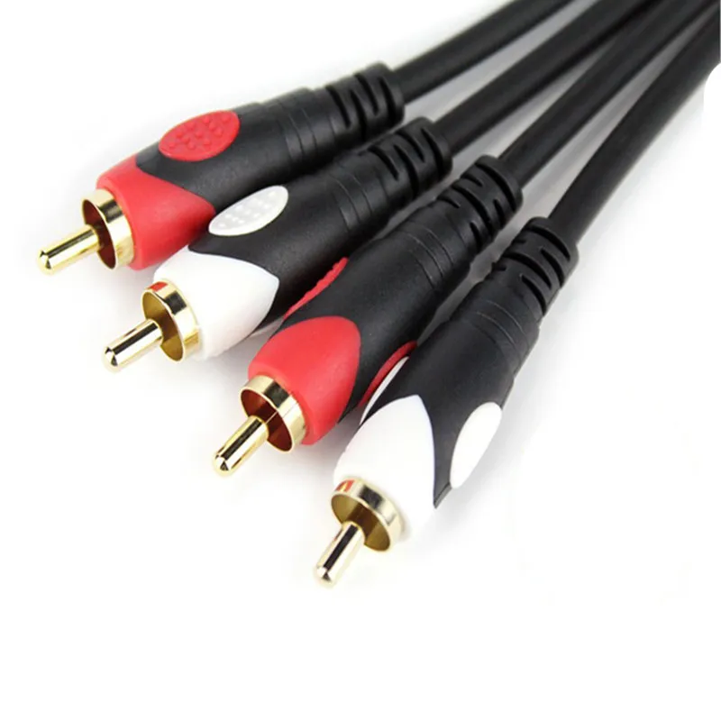 RCA кабель 2RCA штекер мужской аудио видео позолоченный разветвитель AUX для