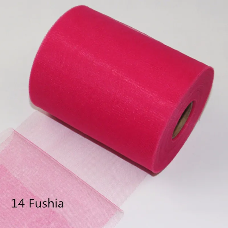 Fushia WEIGAO/украшение на день рождения, 100 ярдов, фатиновая рулонная ткань, вечерние фатиновые юбки-пачки, принадлежности для самостоятельного изготовления помпонов, украшение стола - Цвет: Fushia