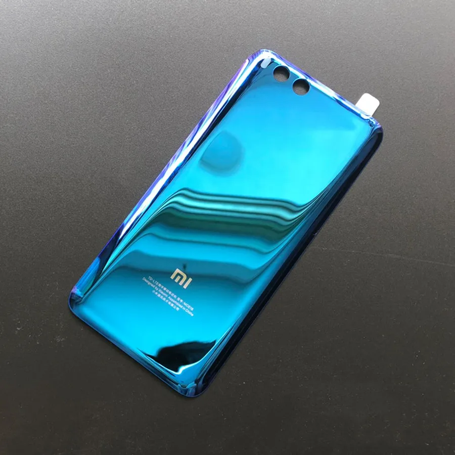Для Xiaomi Mi 6 крышка батареи Задняя стеклянная дверь для Xiaomi Mi 6 задний Чехол Задняя панель с клейкой лентой Замена - Цвет: Синий