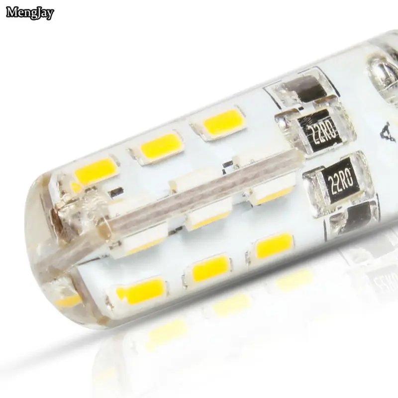 10 шт./лот G4 12 В постоянного тока 3 Вт Светодиодная лампа 24 светодиода SMD 3014 кукуруза