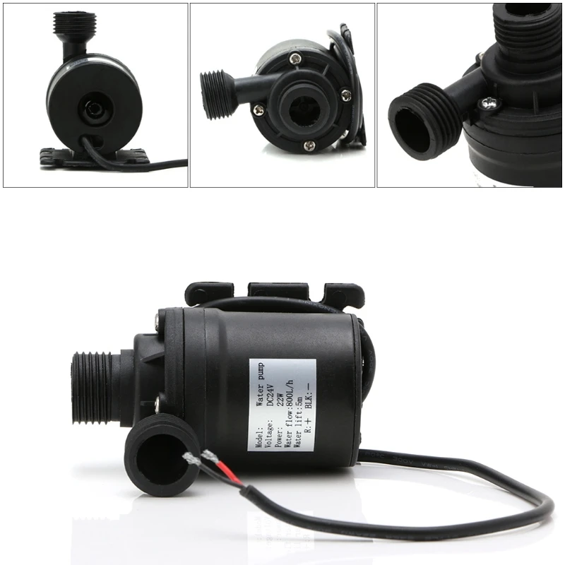 800L/H 5m DC 12V 24V Solar Brushless Motor Water Circulation Water Pump 1/2" male thead 6.5cm(D) x 8cm(H) Solar Water Pump