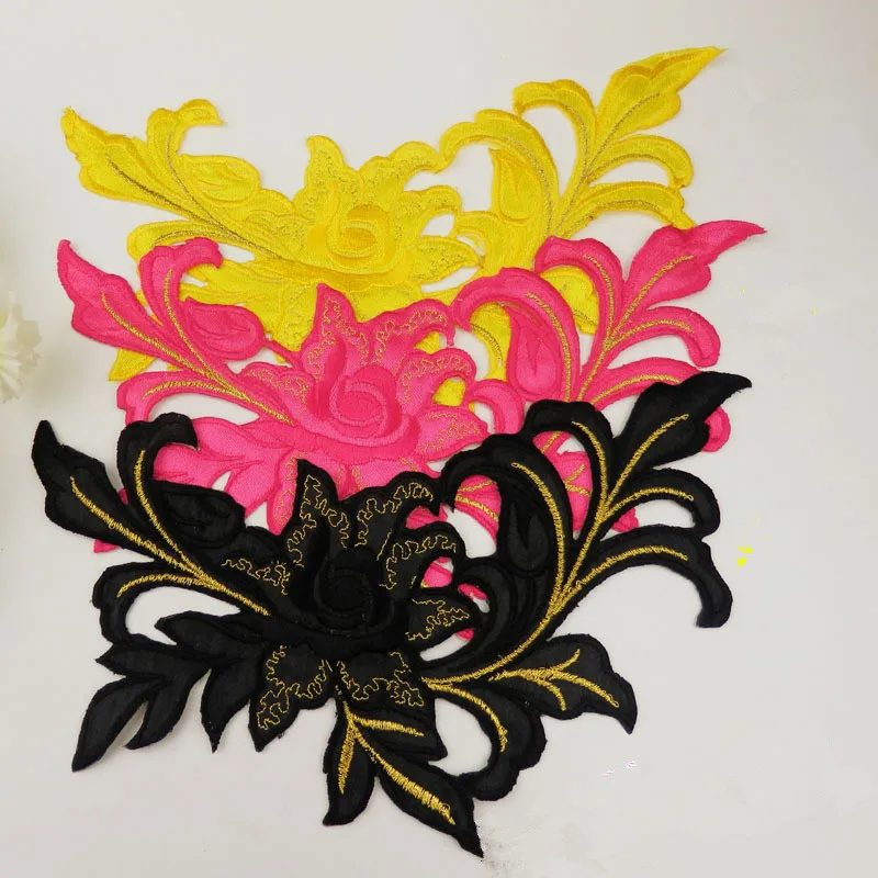 diy Red Peony Flower Venise Lace Collar Applique Patches Neckline Fabric Embroidered For Accessories Arts Crafts Sewing | Дом и сад
