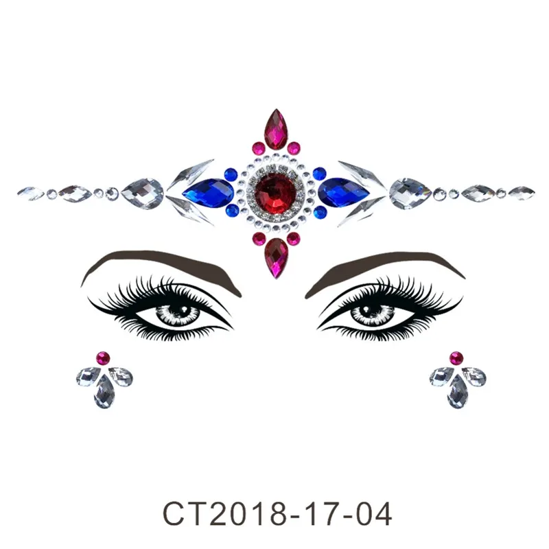 Летний стиль Flash Eye Gemstone временные тату-наклейки женские праздничные украшения Стразы ручной работы украшение для лица набор для макияжа