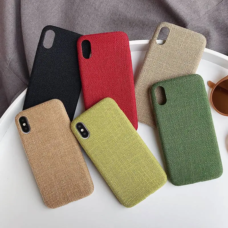 Cloth Texture Soft case For iphone 7 8 6 6s plus Case X Xs max XR Ultra Thin Canvas Grid Pattern Phone cases |