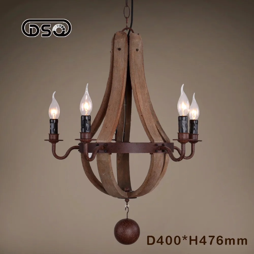 Европейский краткое винтажное дерево Lmap Бар Ресторан деревянное ведро Hanglamp