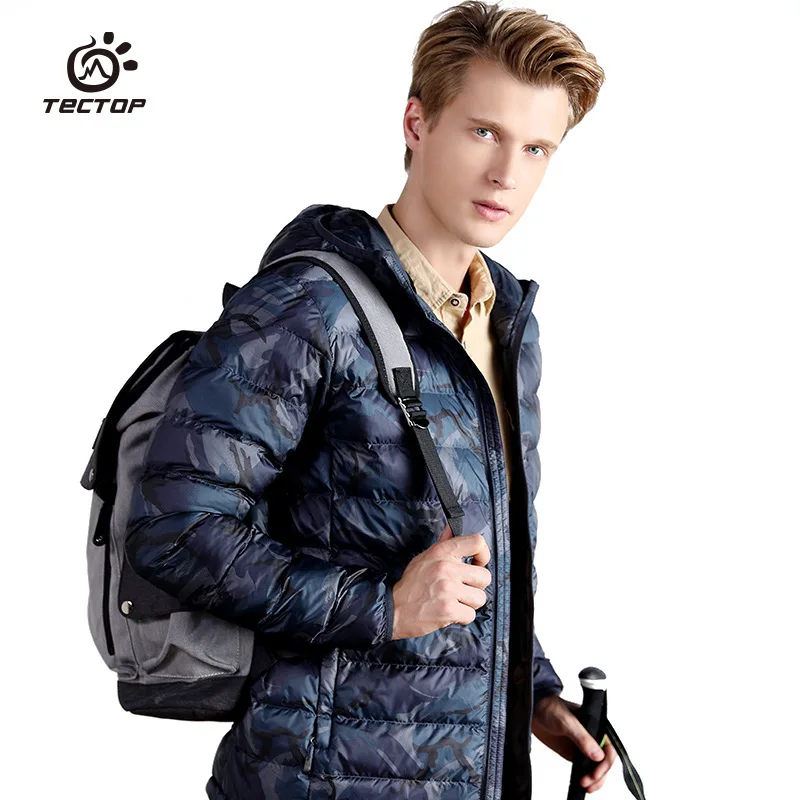 Tectop зимние мужские и женские пуховики уличные тонкие легкие камуфляжные