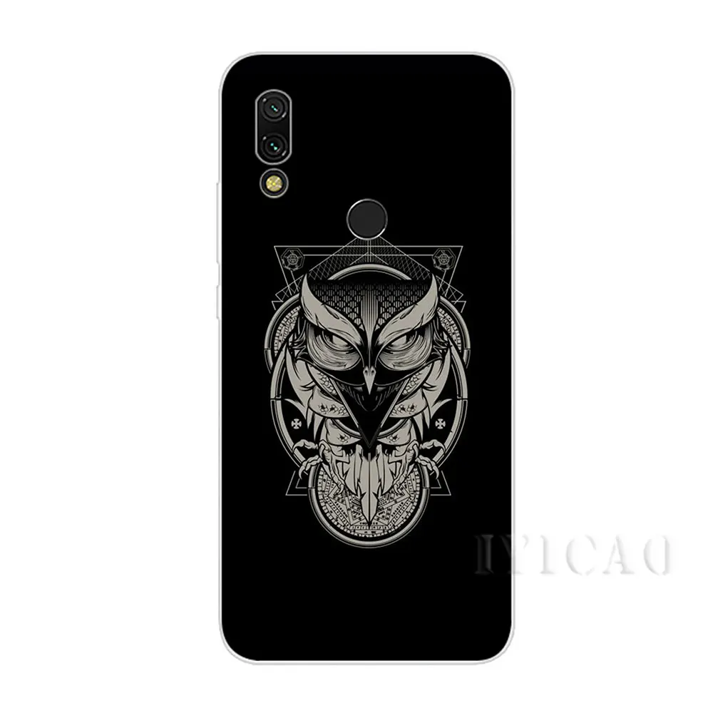 Жесткий чехол IYICAO с изображением животных Совы для Xiaomi Redmi Note 3 4 5 6 7 Pro 5A
