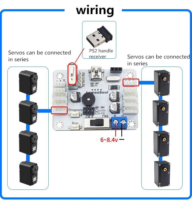 

Serial Bus Servo Controller control board LX series servo dedicated Support expansion for DIY robot robotic arm