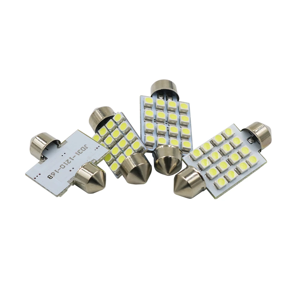 YSY 50 шт. C5W Festoon 16 SMD LED 1210 31 мм 36 39 41 белый интерьер купольная лампа 12V для