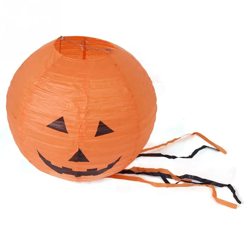 1 шт. 30 см бумажный фонарь на Хэллоуин с тыквой смайликом для вечеринки