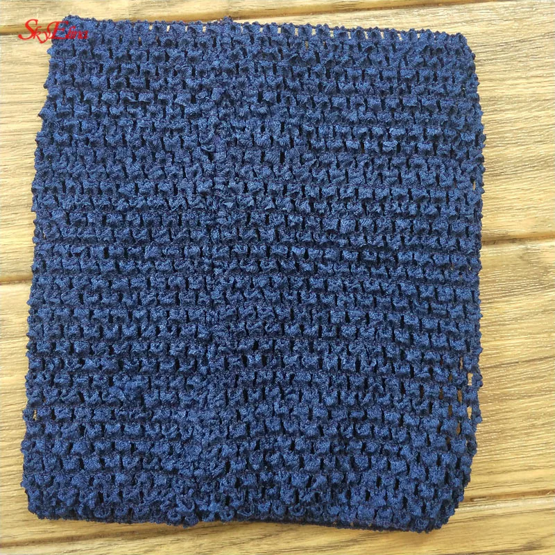 Navy blue 9/6 дюймов, детская эластичная вязаная юбка-пачка ручной работы для маленьких девочек, широкий Топ для самостоятельной сборки, вязаная юбка 5Z - Цвет: Navy blue