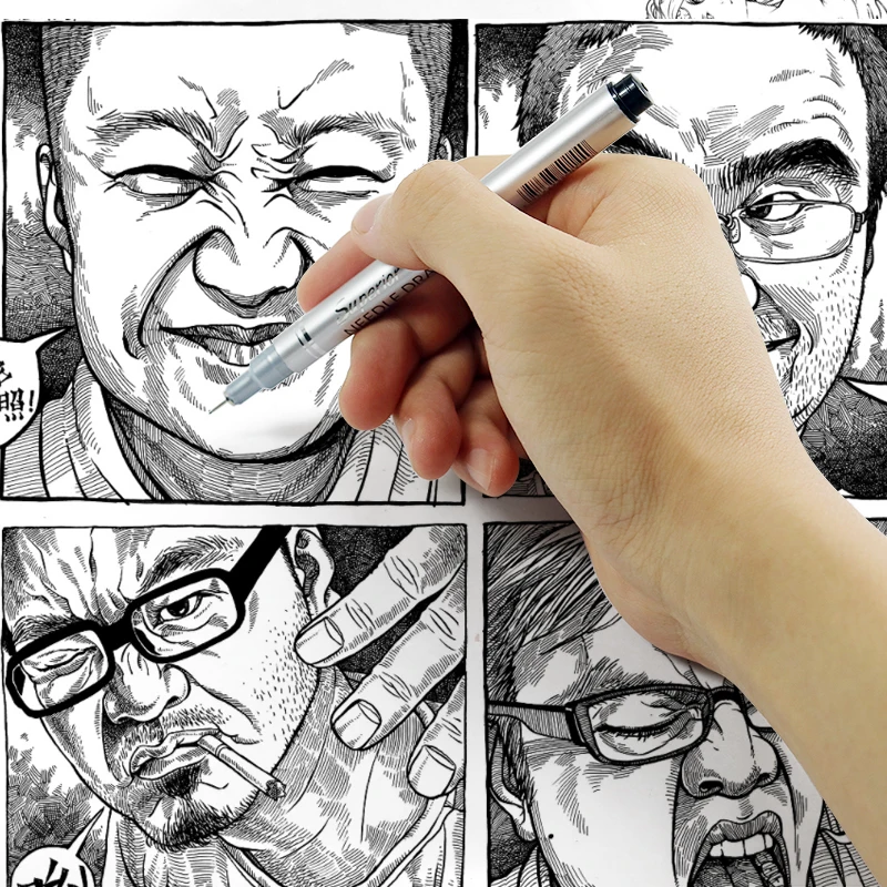 10 шт./лот кисть на водной основе маркеры различные наконечники черные FineLiners