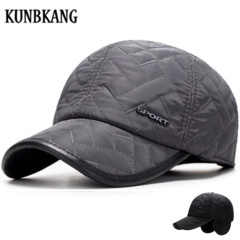 Мужская зимняя бейсбольная кепка с ушками Snapback Кепка s ушанка Casquette утолщенная теплая бейсбольная кепка зимняя Мужская ушанка для папы