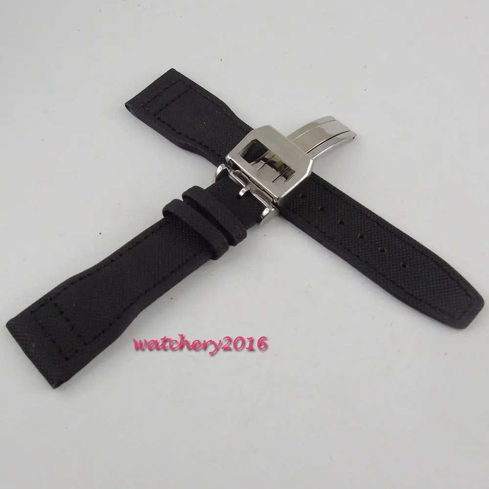 22 мм черный кожаный ремешок Застежка для часов|deployant clasp|clasps for watchesleather strap |