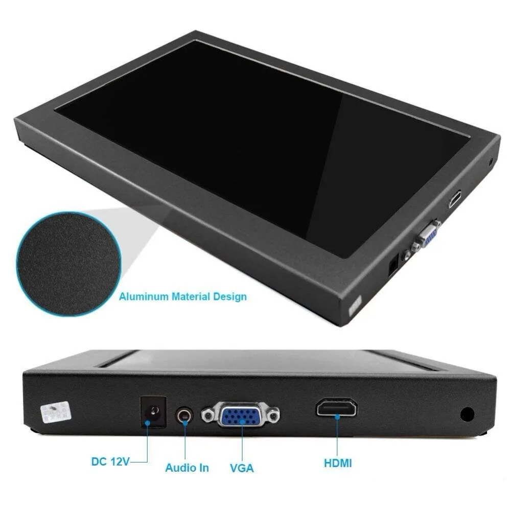 11 6 дюймов IPS HD LCD 1080P монитор Мини компьютер и ТВ дисплей с динамиками Hdmi VGA для