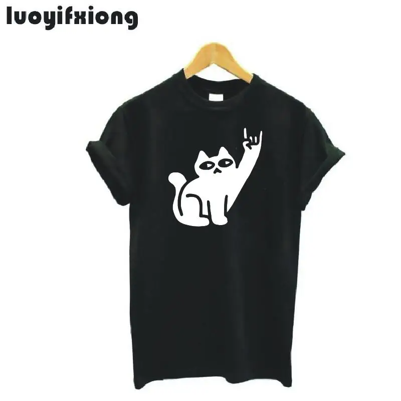 

Women Tshirt Summer Cute Cats Like Metal Print Funny Shirt Tee Shirt Femme Short Sleeve Hipster T Shirt Women Tops Camisas Mujer