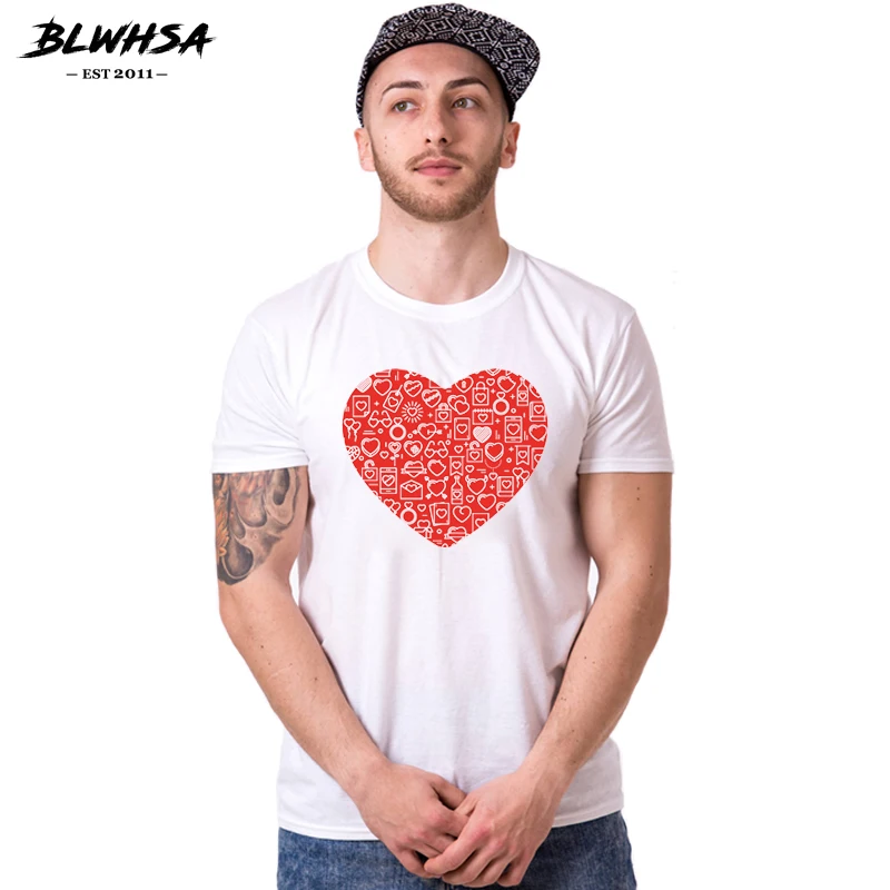 Футболка BLWHSA женская с принтом Love повседневная Милая рубашка коротким рукавом в