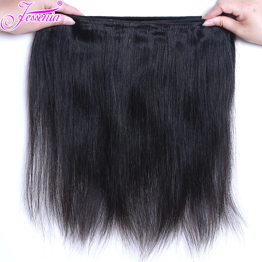 Jessenia Малайзии прямые пучки волос натуральные волосы Weave Связки Natural Цвет Волосы remy расширения 4 Связки дело