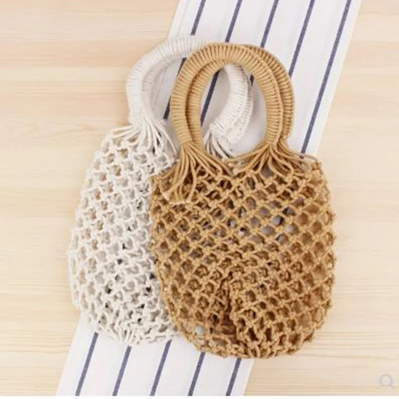 Сетчатая Сумка TOPHIGH для девочек шикарные летние пляжные хлопковые ажурные